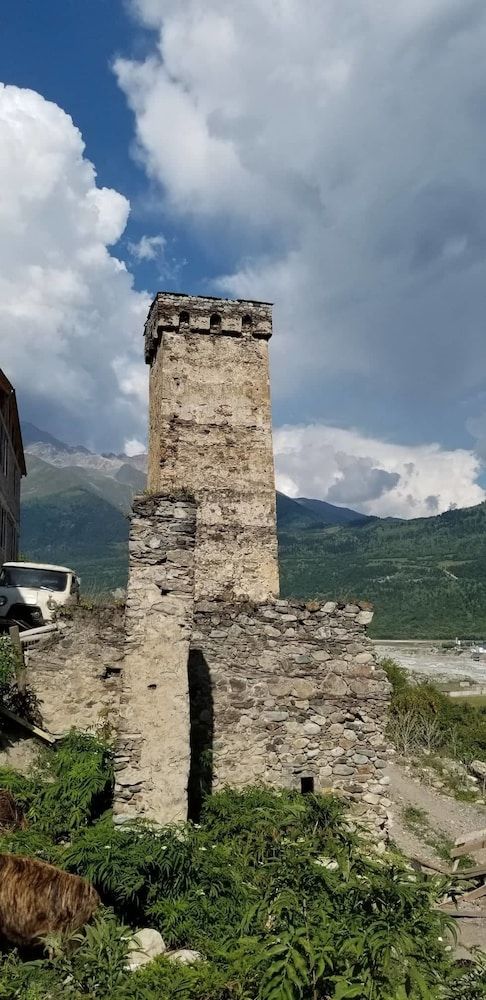 Cottage Houses Green Flower 1