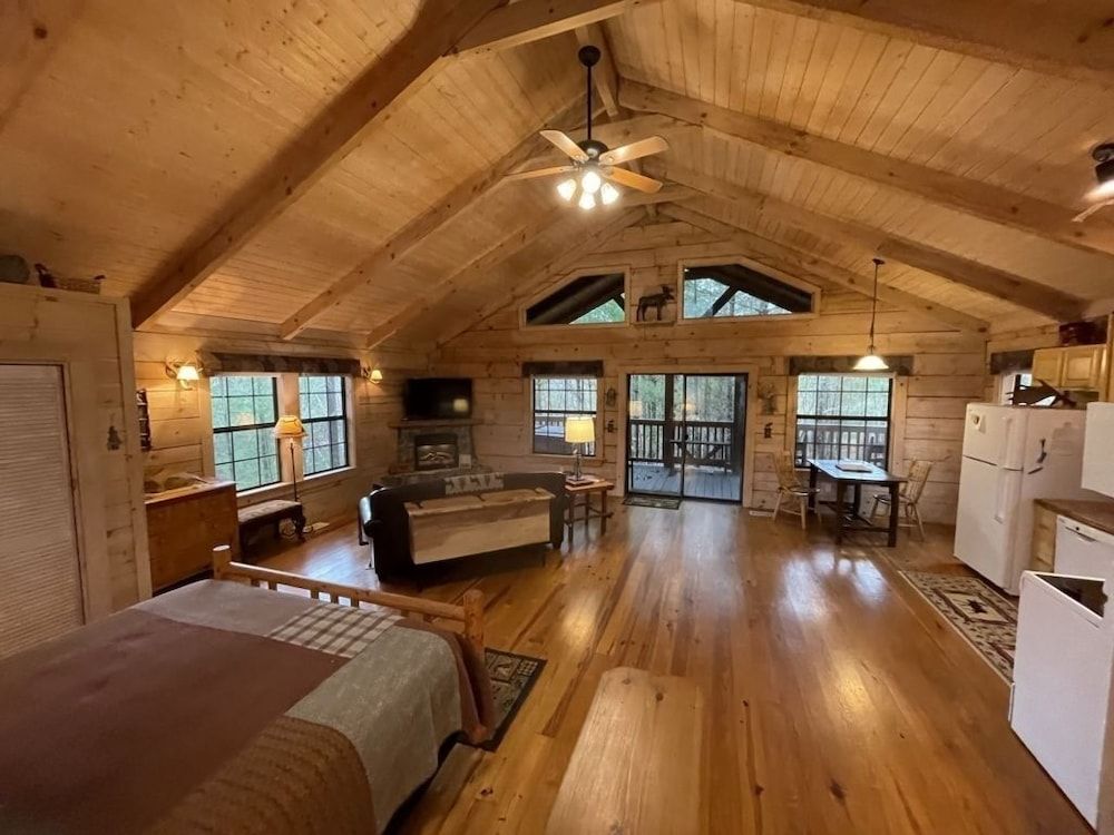 Private and Perfect! - hot tub, king bed, fireplace - dog and motorcycle friendly Studio Cabin by RedAwning 2